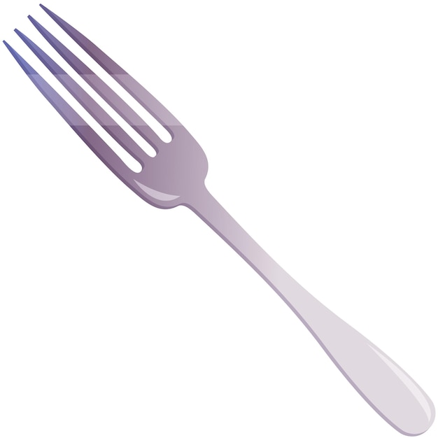 Vector tenedor un utensilio de plata para comer utensilios de cocina utensilio de cocina icono de vector de dibujos animados para alimentos