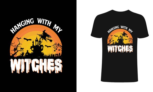Tener con mi diseño de camiseta de brujas. Diseño de camisetas de Halloween.