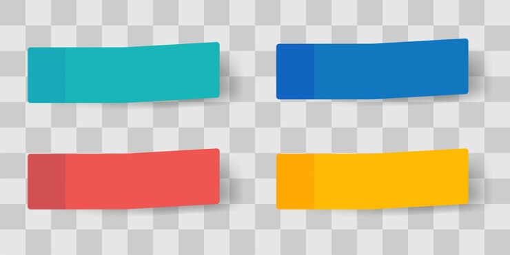 Vector tenga en cuenta la ilustración de la publicación adhesiva colección de pegatinas coloridas sobre fondo transparente
