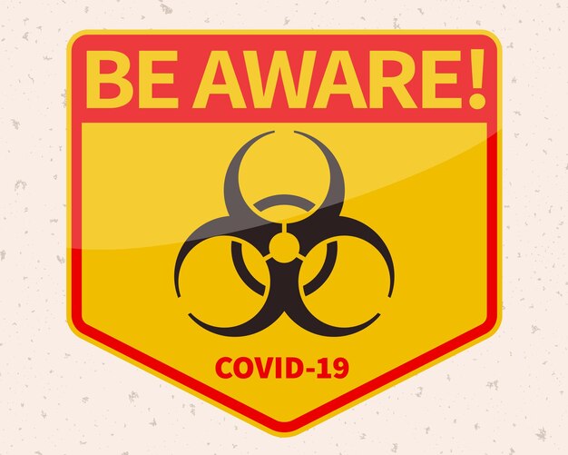 Tenga en cuenta el signo de coronavirus