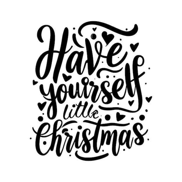 Tenga un pequeño cartel de diseño de camiseta con letras de Navidad.
