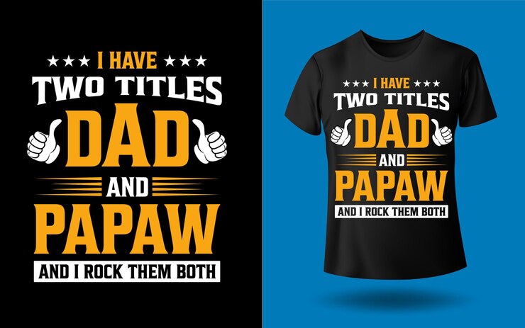 Tengo dos títulos, papá y papá, y los rockeo a ambos. Diseño de camiseta del día del padre Plantillas