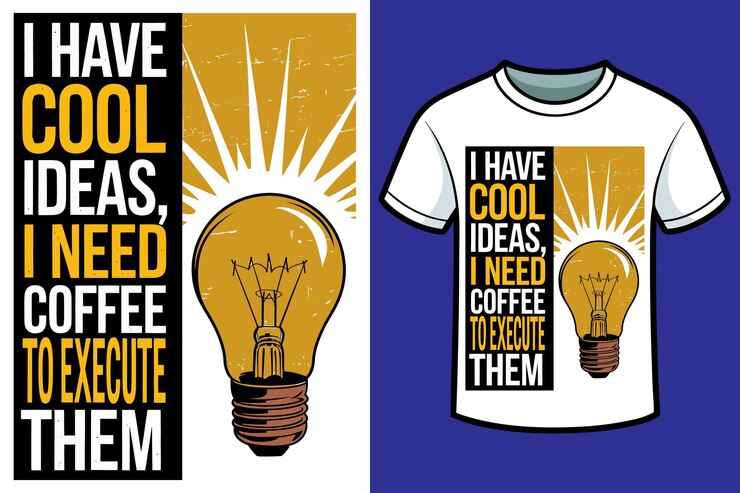 Vector tengo ideas geniales que necesito café para ejecutarlas diseño de camisetas vintage 10
