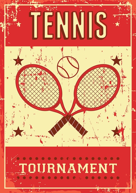 Tenis Sport Retro Pop Art Poster Señalización