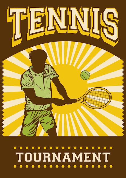 Tenis sport retro pop art poster señalización