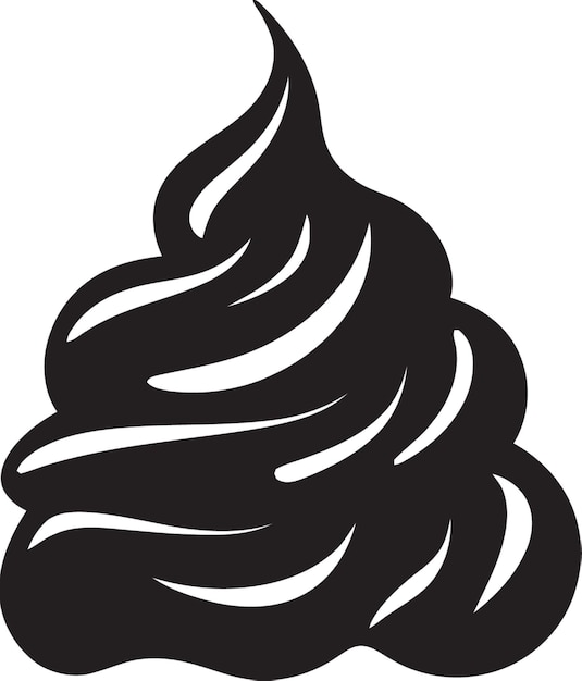 Tentación dulce helado cono vector congelado felicidad negro logotipo helado