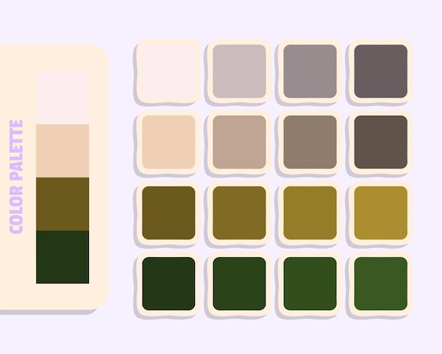 Teoría del color verde oscuro colores armoniosos catálogo muestra de color rgb