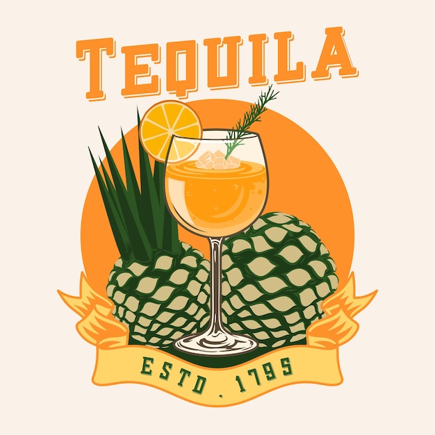 Vector tequila cocktailagave tequila vector premium