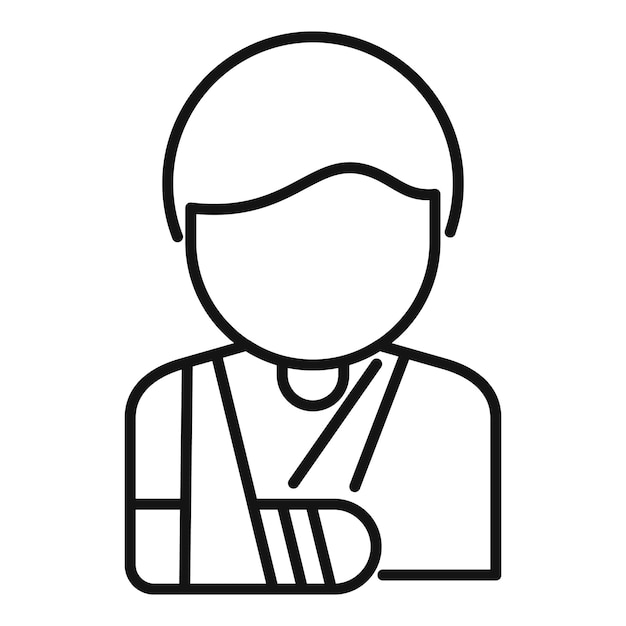 Terapeuta paciente icono contorno vector Atención hospitalaria Paciente clínico