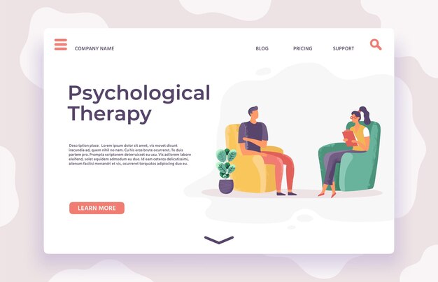 Vector terapia psicológica enfermedad mental o cuidado mental