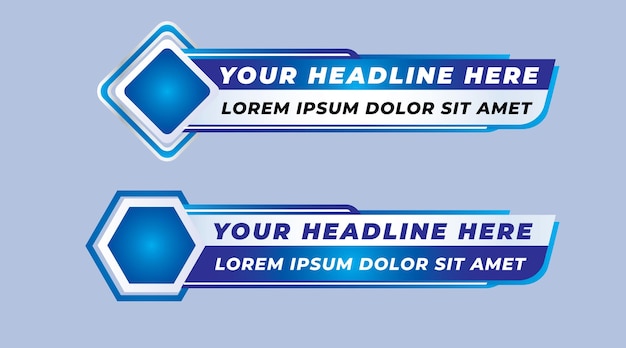 Tercero inferior noticias deporte juego forma insignia resumen azul radiodifusión televisión diseño de banner moderno geométrico