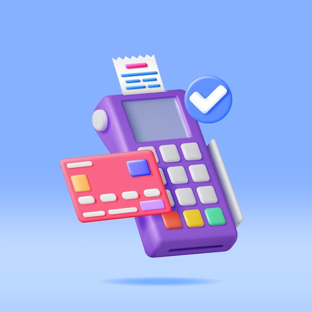 Terminal de Pago 3D con Tarjeta y Recibo