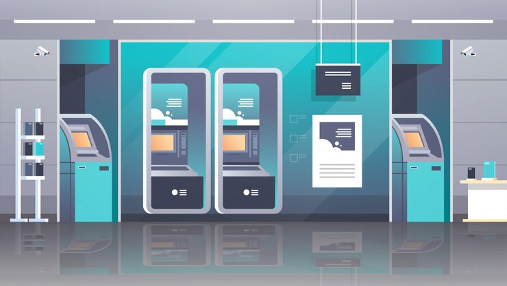 Vector terminal de pago de cajero automático