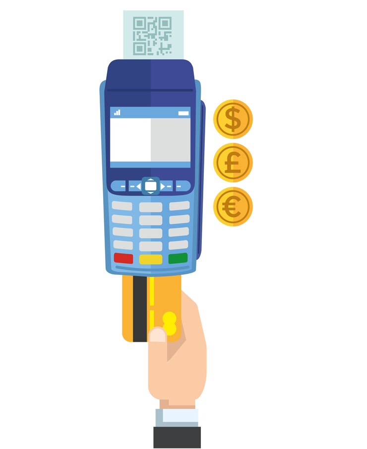 Vector terminal de tarjeta de crédito de pago