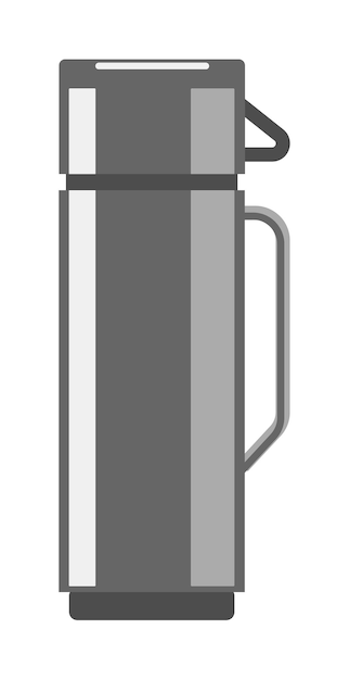 Termo de acero inoxidable aislado sobre fondo blanco.
