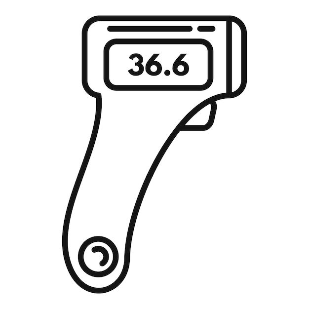 Termómetro digital icono contorno vector Temperatura infrarroja Fiebre médica