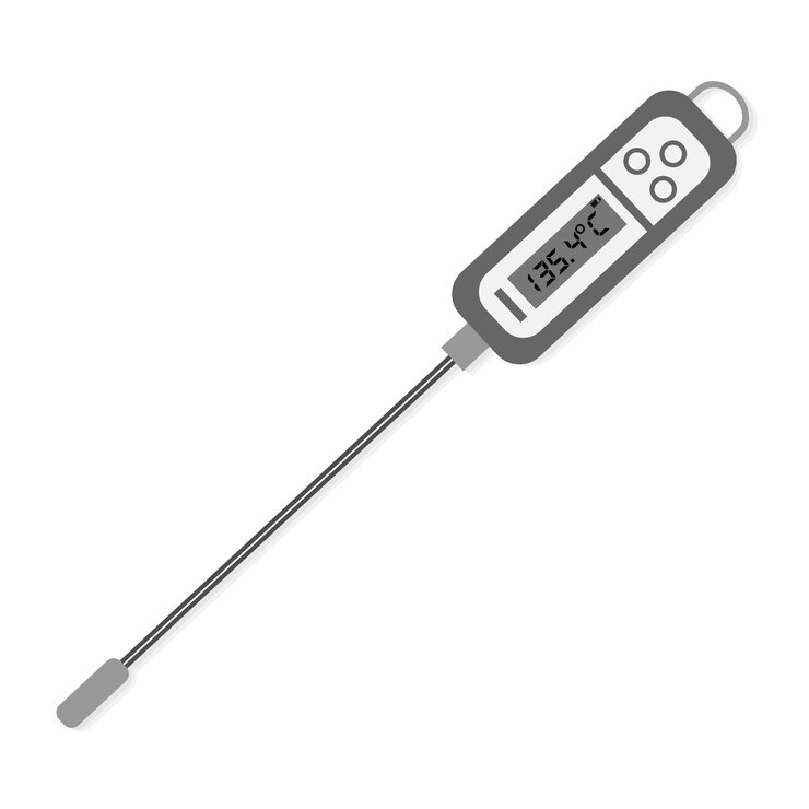 Vector termómetro digital para la medición de la temperatura de cocción