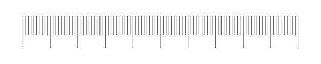 Termómetro horizontal o escala de regla. Plantilla para herramienta de medición meteorológica, médica o matemática