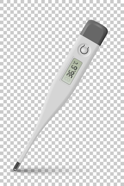 Termómetro médico que muestra la temperatura normal aislado sobre fondo transparente