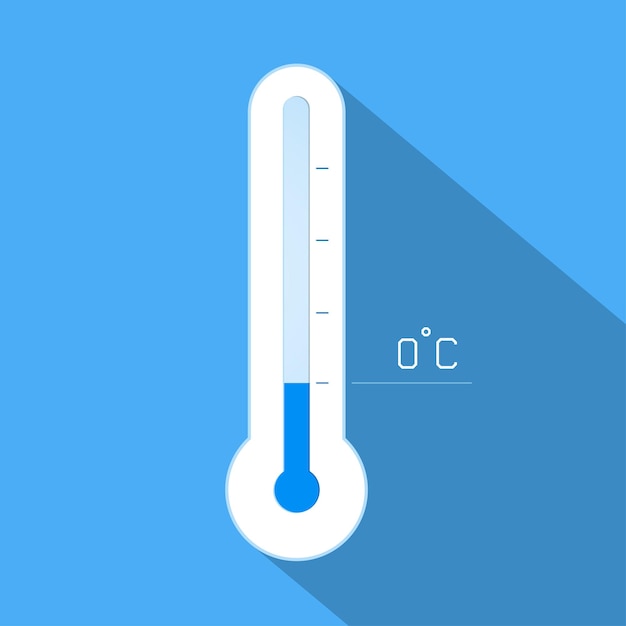 Vector termómetro de temperatura fresca en invierno