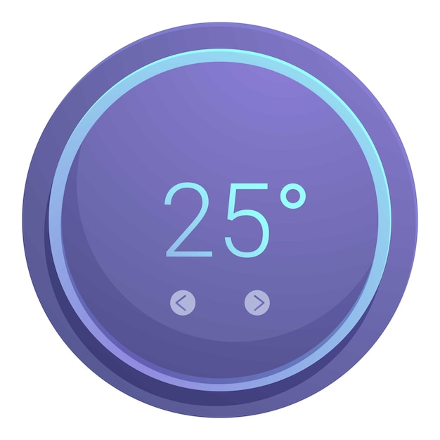 Termostato redondo que muestra la temperatura en grados centígrados que muestra veinticinco grados