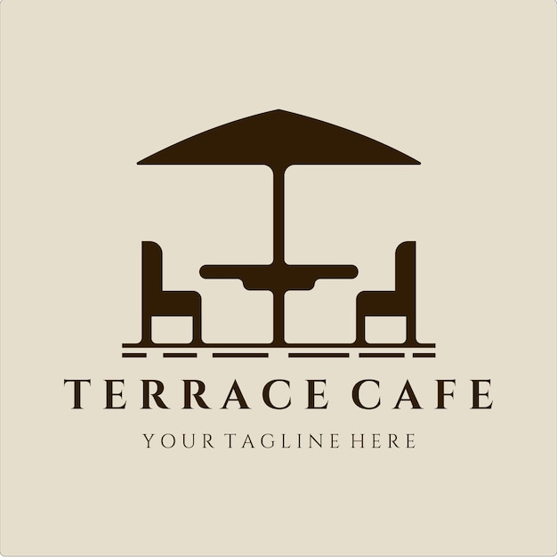 Terrace cafe logo vintage vector ilustración plantilla diseño comida callejera restaurante cafetería para logo concepto negocio