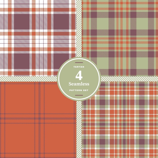 Terracotta Pinkish Grey Light Grey and Pinkish Brown seamless pattern set of 4