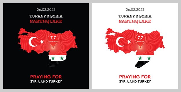 Vector terremoto en turquía y siria. recemos por turquía.