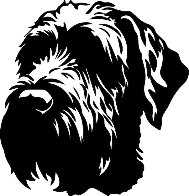 Terrier ruso negro silueta negra con fondo transparente
