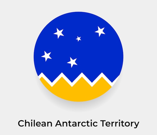 Territorio Antártico Chileno bandera burbuja círculo forma redonda icono vector ilustración