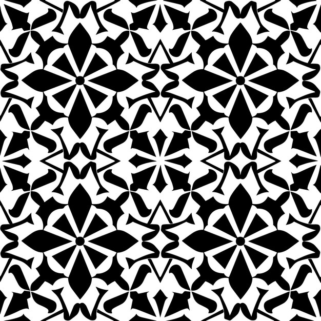Teselación geométrica en blanco y negro Vector de patrón repetido sin costuras