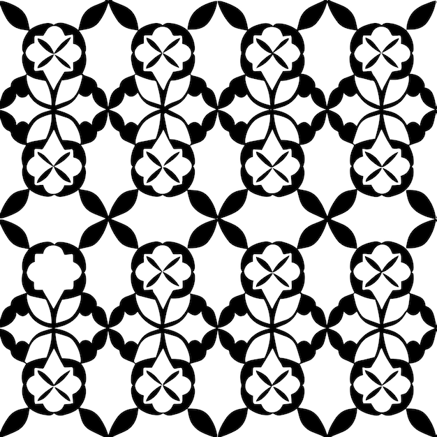 Teselación geométrica en blanco y negro Vector de patrón repetido sin costuras