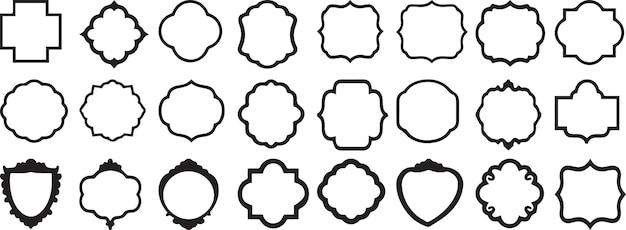 Tesoros redondos cuadrados atemporales Una impresionante colección de etiquetas antiguas ornamentadas y marcos decorativos para elegantes proyectos de diseño retro en formato vectorial