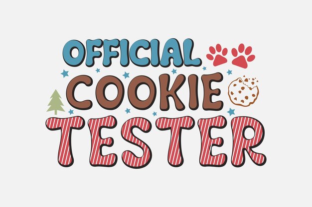 Testador oficial de galletas de Navidad Perro divertido diciendo diseño de camiseta