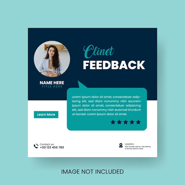 Testimonio de cliente o cliente Post de redes sociales Diseño Servicio de atención al cliente Comentarios Post de revisión
