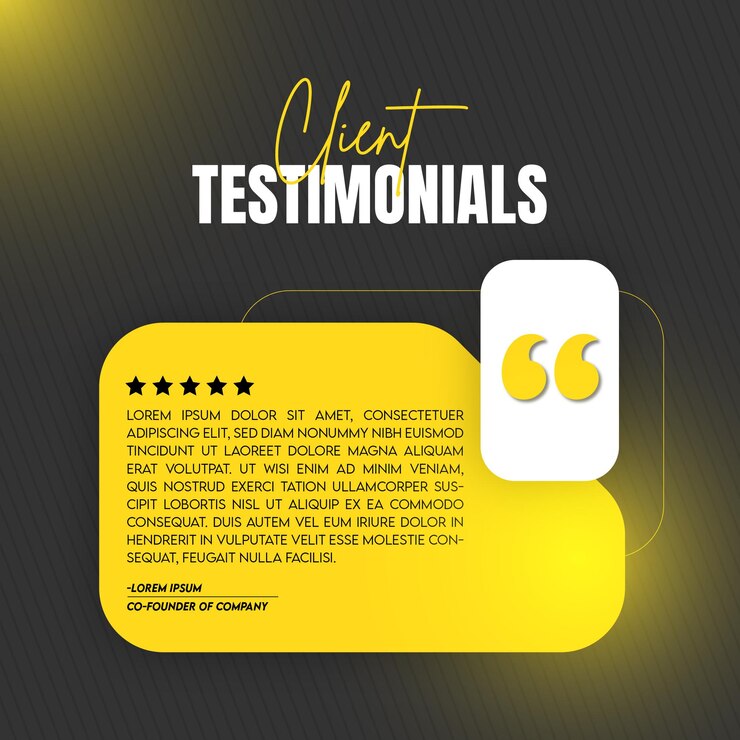 Testimonios de clientes Diseño y plantilla de publicación de Instagram