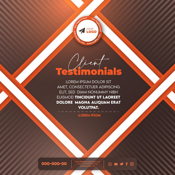 Testimonios de clientes Diseño de plantillas de publicaciones de Instagram y redes sociales