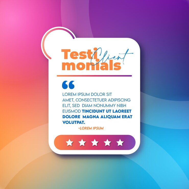 Testimonios de clientes publicación de Instagram y plantilla de banner de redes sociales.