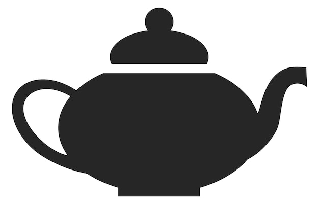 Tetera de cerámica icono negro símbolo de bebida de té caliente