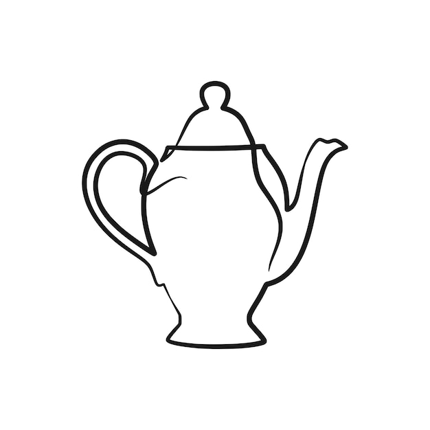 Tetera de dibujo de línea continua Tetera en estilo de dibujo de arte de línea continua