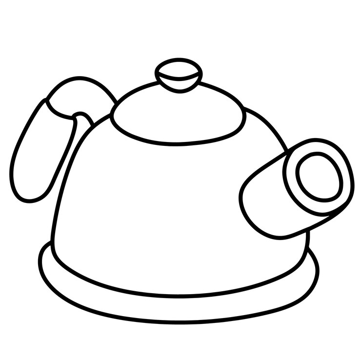Vector tetera utensilios de cocina dibujos animados garabato kawaii anime página para colorear lindo ilustración dibujo imágenes prediseñadas