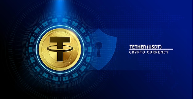 Tether USDT coin gold Cryptocurrency blockchain Futura tecnología de reemplazo de moneda digital
