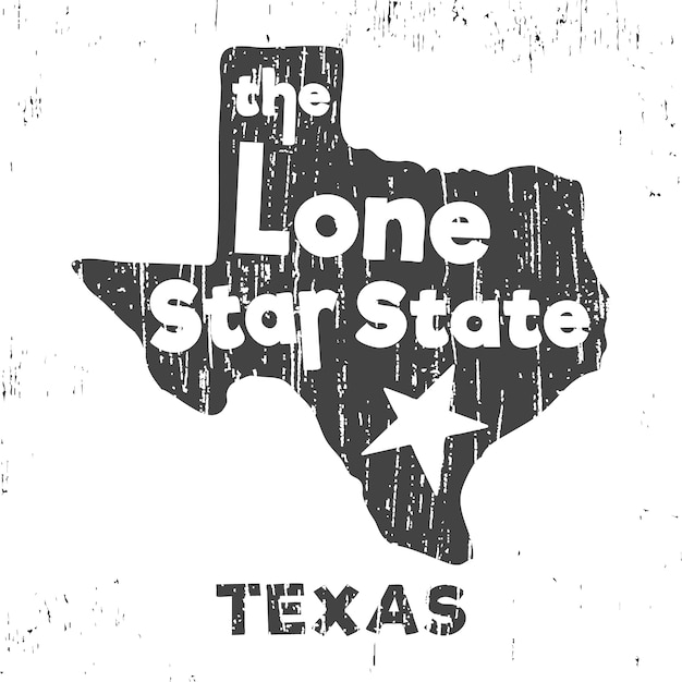 Texas - el sello de la camiseta del estado de la estrella solitaria