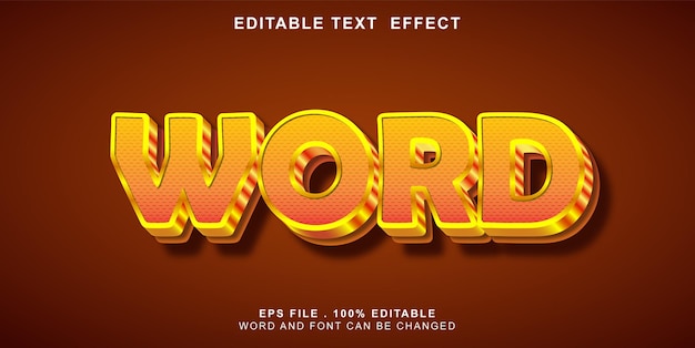 Vector text-effeect-editable-world