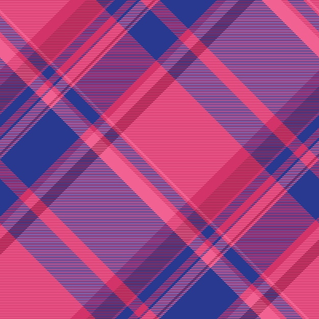 Textil de fondo hippie tela de check doodle a cuadros sin costuras patrón de impresión vector de textura tartan en colores rosa y azul