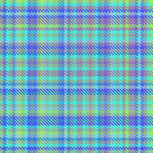 Textil de fondo vectorial de tartán de tela de textura con un patrón sin costuras a cuadros en colores pastel y cian