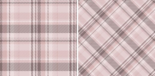 Textil de patrón de textura de tela sin costuras de cheque con un fondo a cuadros de tartan vectorial Configurado en colores de piel en opciones de embalaje elegante para regalos
