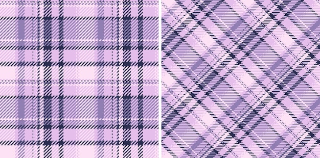 Textil vectorial de tela tartan sin costuras con una textura de fondo de patrón a cuadros establecido en colores espaciales para diseños de sábanas en el dormitorio