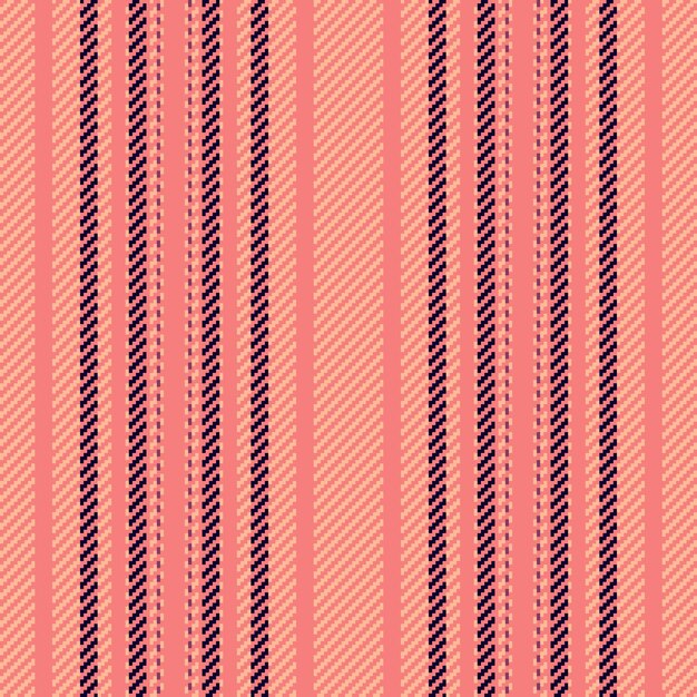 Textil vertical sin costuras de líneas de rayas vectoriales con una textura de patrón de tela de fondo en colores rojo y naranja