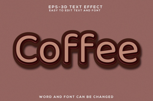 Texto 3D de café y efecto colorido